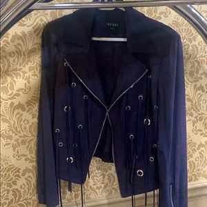 Stunning blue Moto jacket with silver detailing